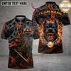 Maxcorners Billiards 9-Ball Pitbull Flame Chain Personalized Name Shirt