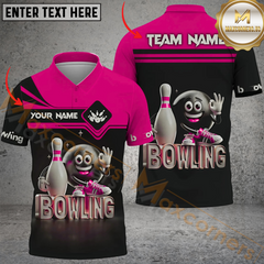 Maxcorners Bowling Funny Multicolor Options Personalized Name, Team Name 3D Shirt