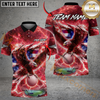 Maxcorners Eagle Strike Lightning Golf Polo Personalized Name, Team Name 3D Shirt (4 Colors)