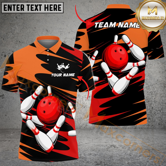 Maxcorners Ball And Pins Twin Side Bowling Jersey Multicolor Options Personalized Name, Team Name 3D Shirt