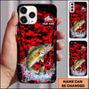 Maxcorners Red Camo Water Splash Personalized Name Phone Case (13 Fish Species)