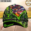 Maxcorners Hunting Deer American Flag Camouflage Multicolor Personalized Name 3D Cap