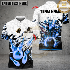 Maxcorners Bowling Golden Fire Paint Multicolor Customized Name, Team Name 3D Shirts