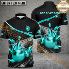 Maxcorners Premium Bowling Jersey Multicolor Option Customized Name, Team Name 3D Polo Shirt
