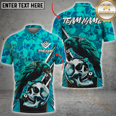 Maxcorners Billiard Raven Skull 8 Ball Pool Multicolor Customized Name, Team Name 3D Shirt