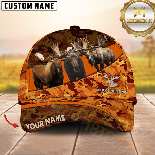 Maxcorners Hunting 3D Camo Pattern Personalized Hat Printed | Orange