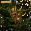 Maxcorners Personalized Funny Moose Attitude Hunting Acrylic Christmas Ornament And Keychain Custom Gift For Hunters 2D Flat