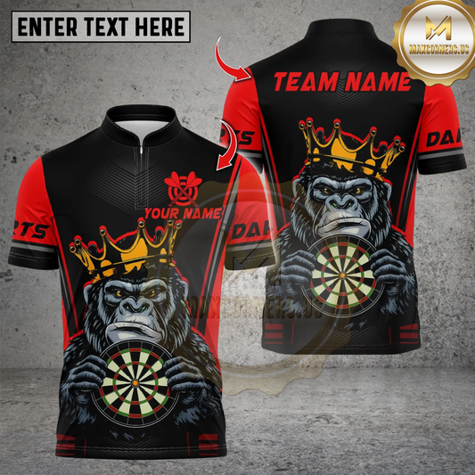 Maxcorners Darts King Gorilla Dartboard Multicolor Customized Name, Team Name 3D Shirts
