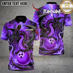 Maxcorners Bowling Hellfire Dragon Multicolor Customized Name, Team Name 3D Shirts