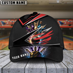 Maxcorners Bowling Premium Multicolor Personalized Name 3D Cap