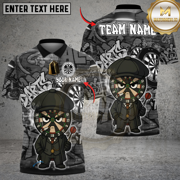 Maxcorners Darts Graffiti By The Order Of Peaky B Personalized Name, Team Name Unisex Shirt (4 Colors)