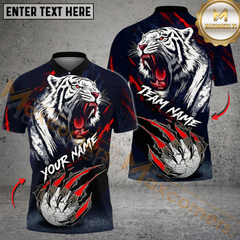 Maxcorners Savage Tiger Golf Polo Customized Name, Team Name 3D Shirts (4 Colors)