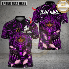 Maxcorners Bowling Dragon King Multicolor Customized Name Team Name 3D Shirts