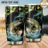 Maxcorners Fishing Tumbler Green Camouflage Moonlight Design Personalized Name Tumbler (13 Species)