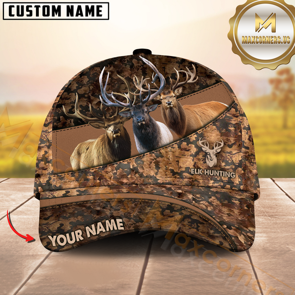 Maxcorners Hunting 3D Camo Pattern Personalized Hat Printed | Brown