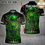 Maxcorners Bowling Neon Skull CNB Multicolor Customized Name, Team Name 3D Shirts
