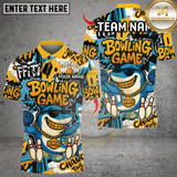 Maxcorners Bowling Funny Shark Graffiti Multicolor Customized Name, Team Name 3D Shirts