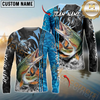 Maxcorners Fishing Sparkling Water Smoke Pattern Design Custom Name & Team Name 3D Shirts