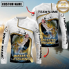 Maxcorners White Marble & Gold Trim Mahi Mahi Splash Heartbeat Line Personalized Name, Team Name 3D Long Sleeve Shirt