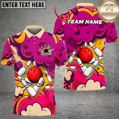 Maxcorners Bowling Retro Graffiti 2 Multicolor Customized Name, Team Name 3D Shirts