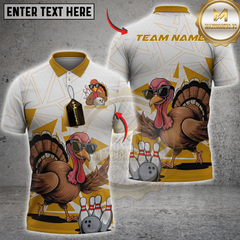 Maxcorners Bowling Turkey Personalized Name, Team Name 3D Unisex Shirt