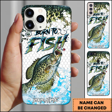 Maxcorners Crappie Fishing Hook Splash Art Personalized Name 3D Phone Case