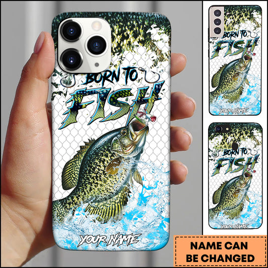 Maxcorners Crappie Fishing Hook Splash Art Personalized Name 3D Phone Case