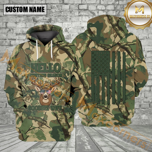 Maxcorners Hello Hunting Season Goodbye Wife All Over Print Shirt Best Gift For Hunter