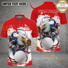 Maxcorners American Eagle Power Golf Polo Customized Name, Team Name 3D Shirts (4 Colors)