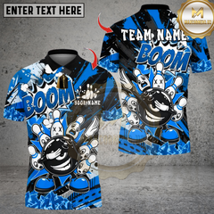 Maxcorners Bowling Angry Ball vs Screaming Pins Multicolor Customized Name, Team Name 3D Shirts