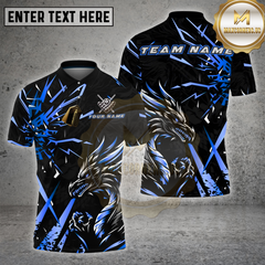 Maxcorners Billiards Shirts Pool Billiards Golden Dragon Black Lightning Strike Multi Options Personalized Name, Team Name 3D Shirt