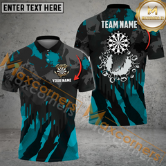 Maxcorners Darts Dartboard Crack Pattern Mutilcolor Options Personalized Name, Team Name 3D Polo Shirt