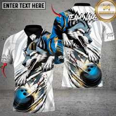 Maxcorners Alpha Wolf Bowlings Strike Multicolor Customized Name, Team Name 3D Shirts