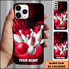 Maxcorners Bowling Strike Pins Multicolor Personalized Name 3D Phone Case