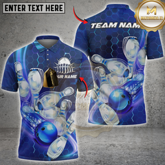 Maxcorners Bowling Impact Multicolor Customized Name, Team Name 3D Shirts