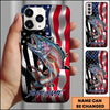 Maxcorners Fishing Phone Case Patriotic Style Personalized Name Phone Case (8 Fish Species)