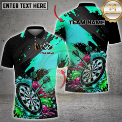 Maxcorners Darts Splash Art Dartboard Multicolor Customized Name, Team Name 3D Shirts
