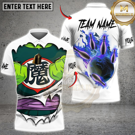 Maxcorners Bowling Green Monster Rip Flame Strike Multicolor Customized Name, Team Name 3D Shirts