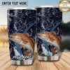 Maxcorners Fishing Tumbler Navy Camouflage Angler Design Personalized Name Tumbler (13 Species)