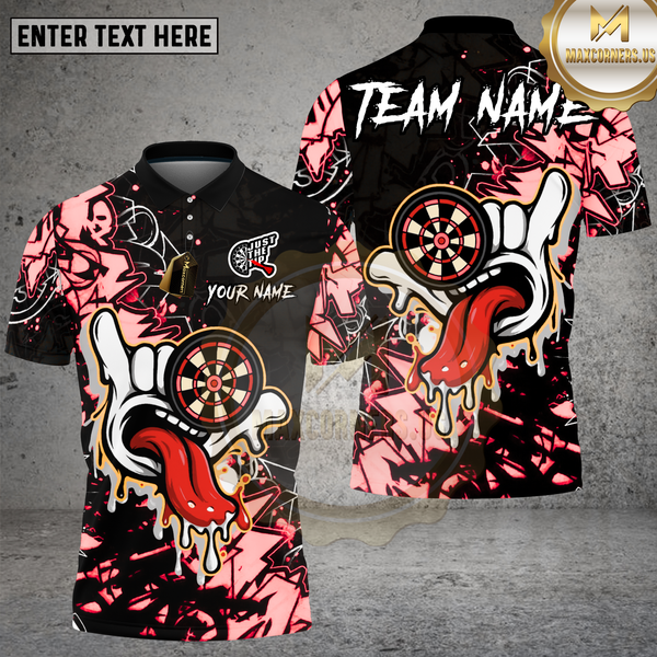 Maxcorners Dartboard Graffiti Hand Tongue Street Art Multioptions Personalized Name, Team Name Unisex 3D Shirt (4 Colors)