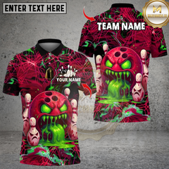 Maxcorners Angry Zombies Bowling Ball Multicolor Customized Name, Team Name 3D Shirts