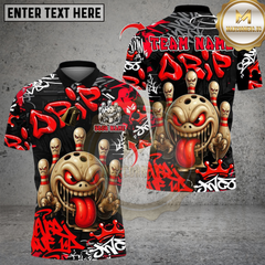 Maxcorners Bowling Angry Mad Bowl Graffiti Multicolor Customized Name, Team Name 3D Shirts