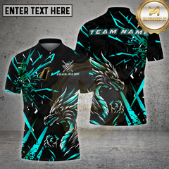 Maxcorners Billiards Shirts Pool Billiards Golden Dragon Black Lightning Strike Multi Options Personalized Name, Team Name 3D Shirt