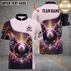 Maxcorners Premium 8-Ball With Unique Design Billiard Sports Jersey Customized Name, Team Name 3D Polo Shirt