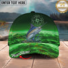 Maxcorners Fishing Emerald Lake Scenic Personalized Name 3D Cap (12 Fish Species)