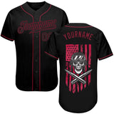 Maxcorners Custom 3D Pattern Design Skull Uncle Sam American Flag Premium Baseball Jersey LM0210