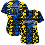Maxcorners Custom 3D Pattern Design Ukrainian Flag And Coat Of Arms Of Ukraine Premium Baseball Jersey LM0210