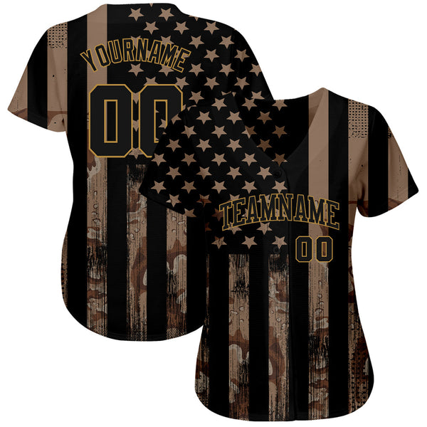 Maxcorners Custom Camo Royal Red-White 3D Salute To Service American Flag Premium Baseball Jersey LM0210