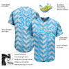 Maxcorners Custom Light Blue Light Blue-White 3D Pattern Design Authentic Baseball Jersey LM2605