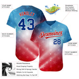 Maxcorners Custom White Royal-Red 3D American Flag Fashion Premium Baseball Jersey LM0210